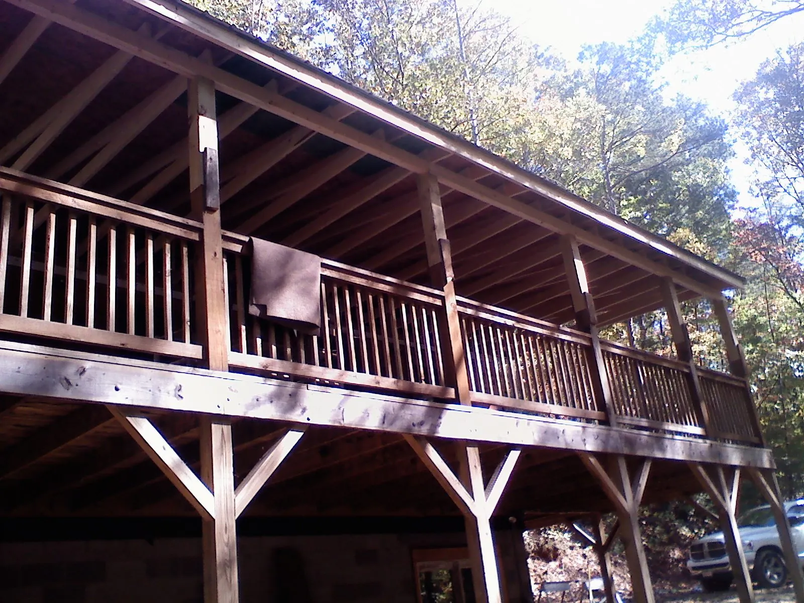 Timber framing under a new elevated porch and deck — Roof Leak Repair in Lone Wolf by Roofing Brothers